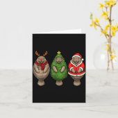 Retro Christmas Manatee Santa Reindeer Karte (Gelbe Blume)