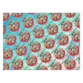 Retro Christmas, Mele Kalikimaka Hula Dancer Tischdecke (Vorderseite (Horizontal))