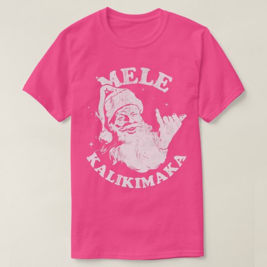 Retro Christmas Mele Kalikimaka Santa Shaka Hawaii T-Shirt (Design vorne)