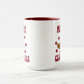 Retro Christmas Merry Cluckmas Funny Chicken Tasse (Zentrum)