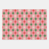 Retro Christmas Midcentury Atomic Starburst Stars Geschenkpapier Set (Vorderseite 2)