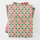 Retro Christmas Midcentury Atomic Starburst Stars Geschenkpapier Set (Beispiel)