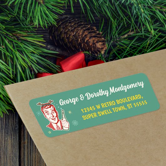 Retro Christmas Midjahrhundert Moderner Mann Reind