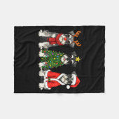 Retro Christmas Miniature Schnauzer Santa Reindeer Fleecedecke (Vorderseite (Horizontal))