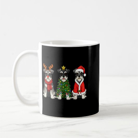 Retro Christmas Miniature Schnauzer Santa Reindeer Kaffeetasse (Links)