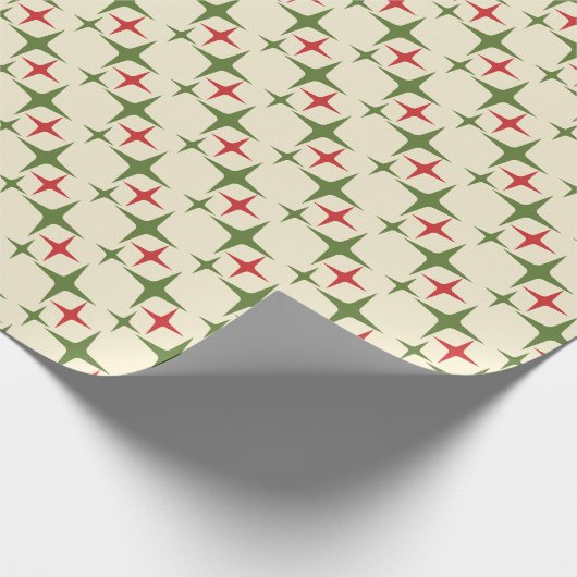 Retro Christmas Mitte des Jahrhunderts Moderne Ato Geschenkpapier (Ecke)