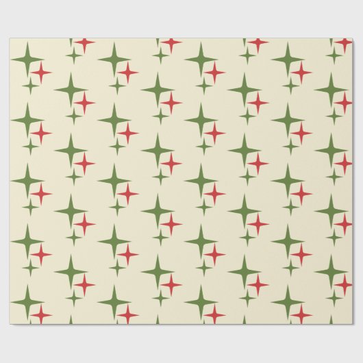 Retro Christmas Mitte des Jahrhunderts Moderne Ato Geschenkpapier (Flach)