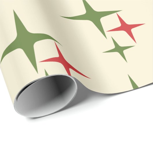 Retro Christmas Mitte des Jahrhunderts Moderne Ato Geschenkpapier (Rolleneckpunkt)