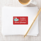 Retro Christmas Monogram Address Labels Adressaufkleber (Insitu)