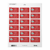 Retro Christmas Monogram Address Labels Adressaufkleber (Vorne)