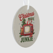 Retro Christmas Movie Junkie Family Party Xmas Ornament (Vorderseite)