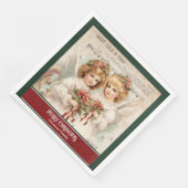 Retro Christmas Napkins Elegant Angel Table Accent Serviette (Ecke)