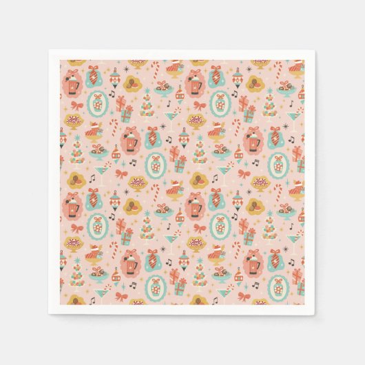 Retro Christmas Napkins Serviette (Vorderseite)