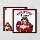 Retro Christmas No Filter Pinup Feiertagskarte (Vorne/Hinten)