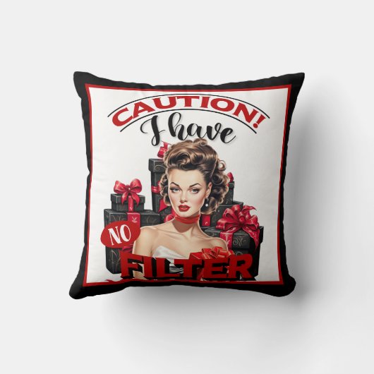Retro Christmas No Filter Pinup Kissen (Rückseite)