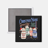 Retro Christmas Nurse Social Icu Nurse Profol Xmas Magnet (Vorderseite/Rückseite)