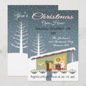 Retro Christmas Open House Einladungen (Vorne/Hinten)