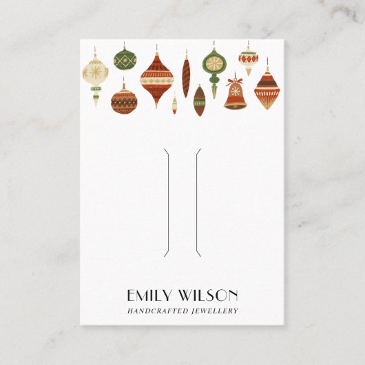 RETRO CHRISTMAS ORNAMENT HAIR CLIP DISPLAY CARD VISITENKARTE (Vorderseite)