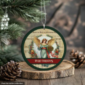 Retro Christmas Ornament Merry Angel Card Holder