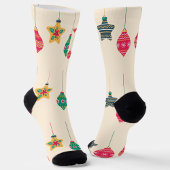 Retro Christmas Ornament Pattern Holiday Socks Socken