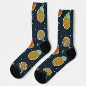 Retro Christmas Ornament Pattern Socks Socken (Linkes Detail)