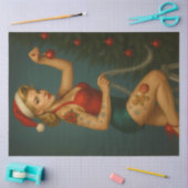 Retro Christmas Ornament Pin-Up Decoupage Seidenpapier (Basteln)
