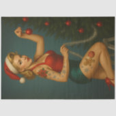 Retro Christmas Ornament Pin-Up Decoupage Seidenpapier (Vorderseite)
