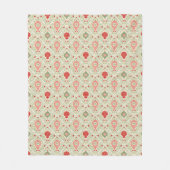 Retro Christmas Ornament Pink, Red, Green Fleecedecke (Vorderseite)