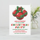 Retro Christmas Ornaments Editable Holiday Party Einladung (Stehend Vorderseite)