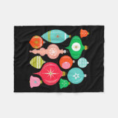 Retro Christmas Ornaments Mid Century Modern Fleecedecke (Vorderseite (Horizontal))