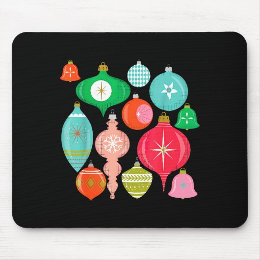 Retro Christmas Ornaments Mid Century Modern Mousepad (Vorne)
