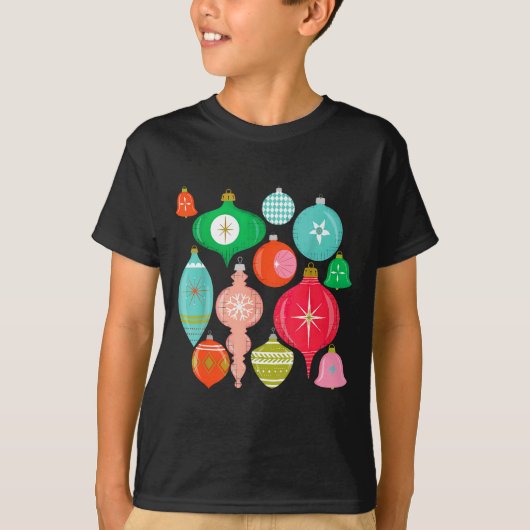 Retro Christmas Ornaments Mid Century Modern T-Shirt (Vorderseite)