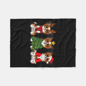 Retro Christmas Pallon Dog Lover Santa Reindeer Fleecedecke (Vorderseite (Horizontal))