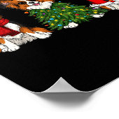 Retro Christmas Pallon Dog Lover Santa Reindeer Poster (Ecke)