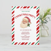 Retro Christmas Party Einladung (Stehend Vorderseite)
