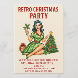 Retro Christmas Party Invitation | Vintage Pin-Up Einladung