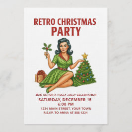 Retro Christmas Party Invitation | Vintage Pin-Up Einladung
