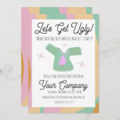 Retro Christmas Party Ugly Sweater Event Einladung (Vorne/Hinten)