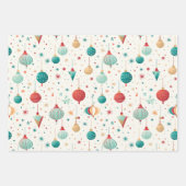 Retro Christmas Pattern Geschenkpapier Set (Vorderseite 2)