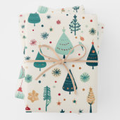 Retro Christmas Pattern Geschenkpapier Set (Beispiel)