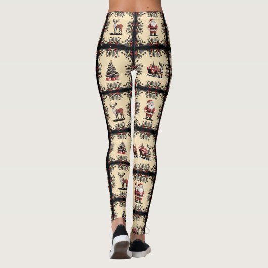 Retro Christmas Pattern Leggings (Rückseite)