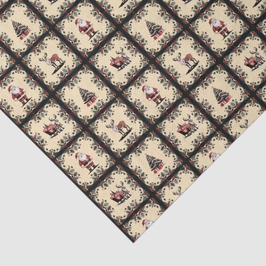 Retro Christmas Pattern Seidenpapier (Ausschnitt)