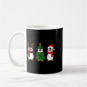 Retro Christmas Penguin Santa Reindeer Kaffeetasse (Links)