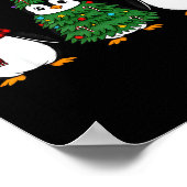 Retro Christmas Penguin Santa Reindeer Poster (Ecke)