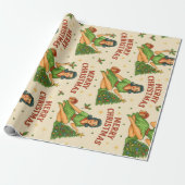 Retro Christmas Pin-Up Wrapping Paper  Geschenkpapier (Ungerollt)