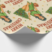 Retro Christmas Pin-Up Wrapping Paper Geschenkpapier (Ecke)