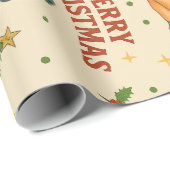 Retro Christmas Pin-Up Wrapping Paper Geschenkpapier (Rolleneckpunkt)