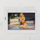 Retro Christmas Pinup Feiertagskarte (Vorne/Hinten)