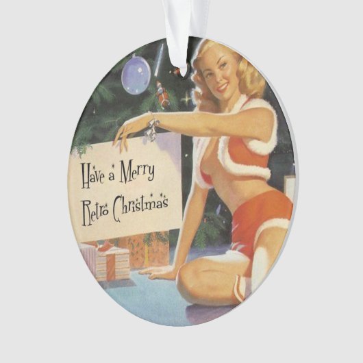 Retro Christmas Pinup Ornament (Vorderseite)