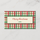 Retro Christmas Plaid Free Drink Party Ticket (Rückseite)